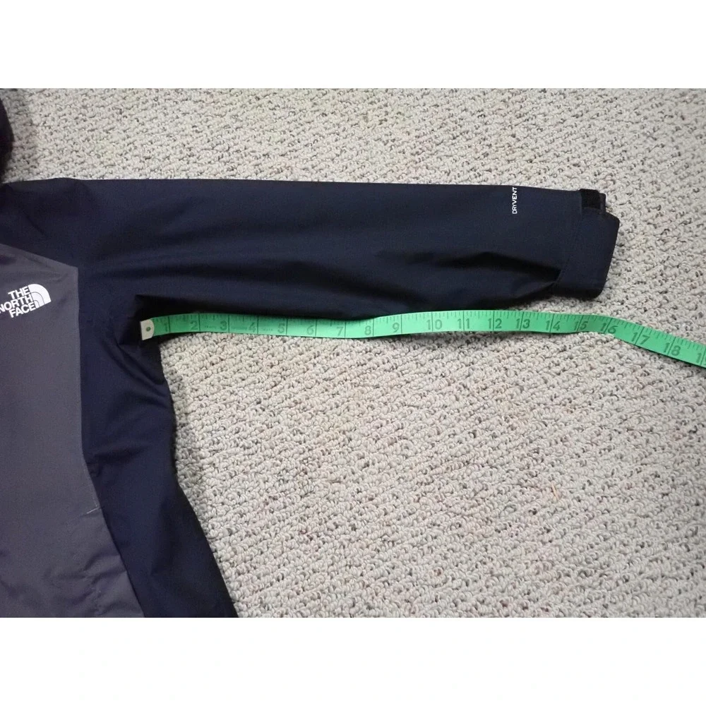 The North Face Rain Jacket Girls 7/8 Navy Grey Good Packable Waterproof DryVent